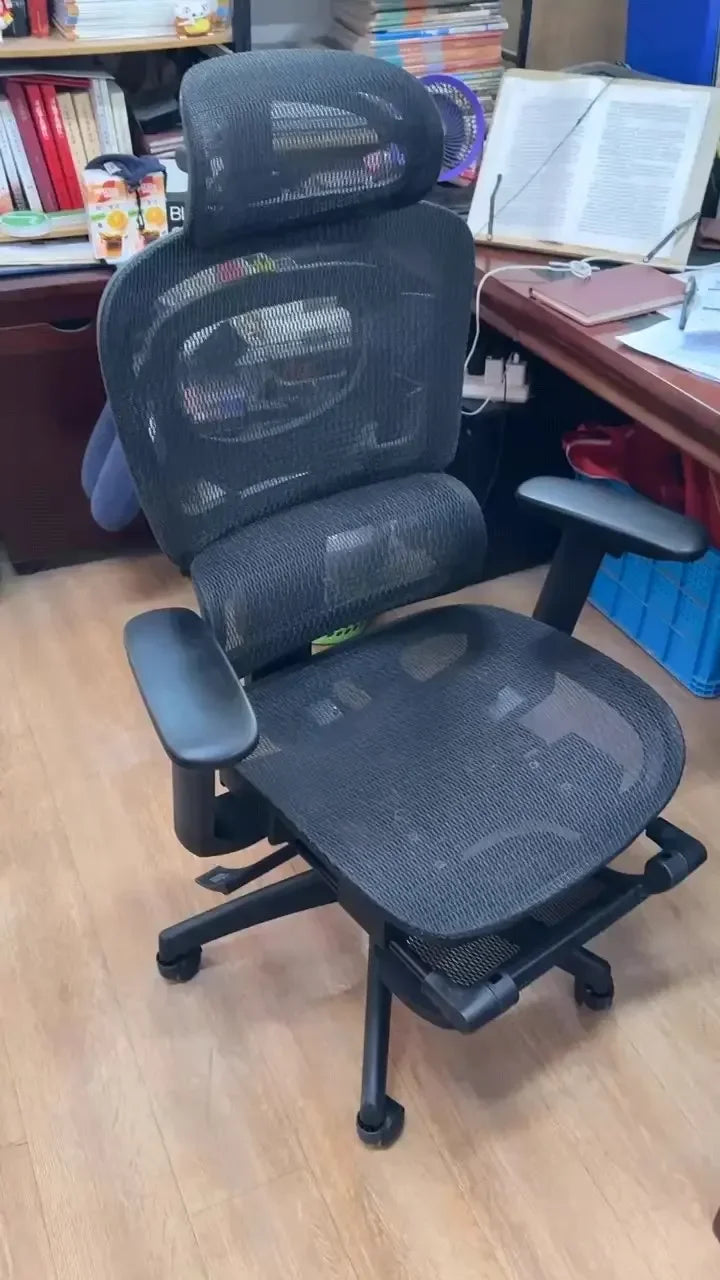 Ergonomic Office Chair with Lumbar Support Adjustable 3D Armrests Recline Tilt Function Mesh Seat for Home Office