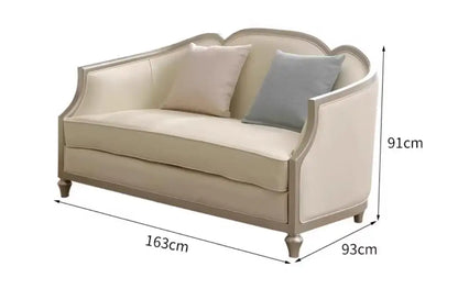 American Luxury Leather Living Room Sofa Light 123-Space L-Shape Combination Home Villa Boucle Fabric Furniture
