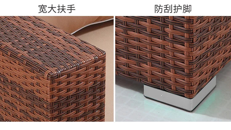 Outdoor sofa leisure balcony set combination villa courtyard sales office lazy rattan furniture small apartment rattan sofa