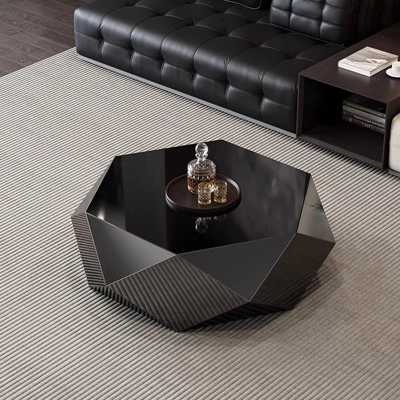 Italian minimalist gold diamond coffee table designer high-end small apartment modern simple special-shaped light luxury living