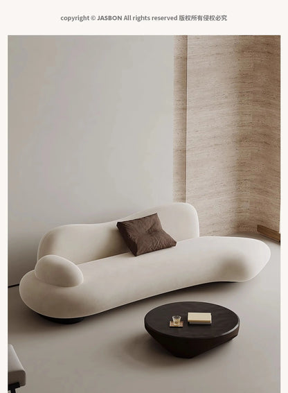 Fabric sofa curved living room size apartment Italian minimalist designer