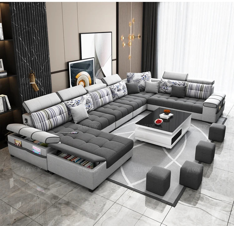 Sectional Living Room Sofas Lazy Lounge Designer Relax Sofa Multifunction Reclining Canape Salon De Luxe House Accessories