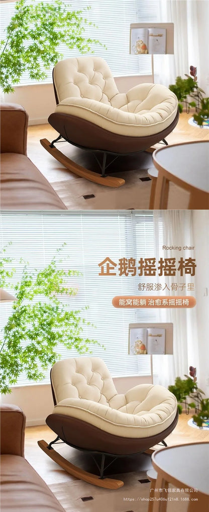 Lazy Sofa Rocking Chair Bedroom Lounge Chair Carefree Adult Living Room Single Balcony Leisure Rocking Chair Recliner Chairs