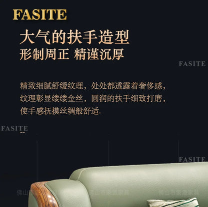 European ebony leather sofa large apartment luxury villa home living room new Chinese furniture solid wood carved fish