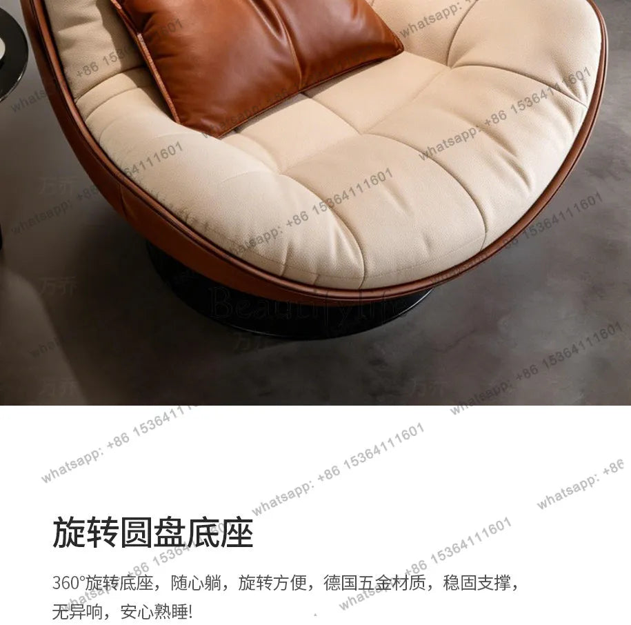 Italian minimalist lazy sofa chair bedroom modern simple light luxury single swivel chair for home use