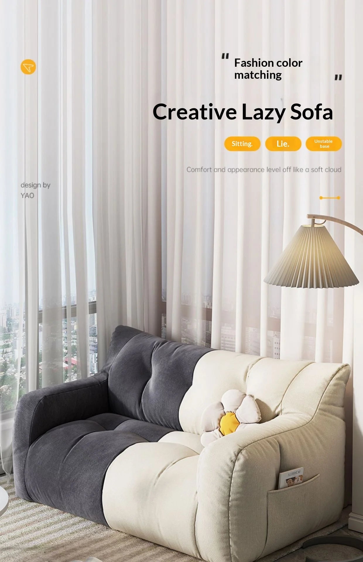 Sofa Bed Living Room Convertible Fabric Sofa Small Apartment Two Three Seater Tatami Lounge Lazy Couch Modern Home Furniture