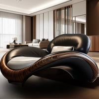 Living room leather ingot chair Italian minimalist villa large flat floor light luxury villa new Chinese modern single sofa