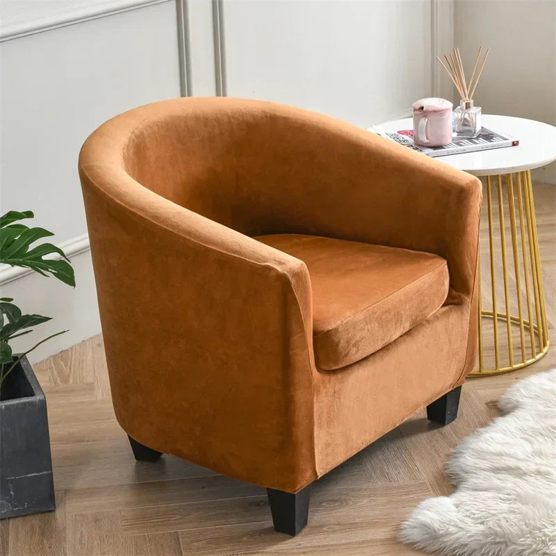 Velvet Arc Seat Sofa Cover Elastic Club Armchairs Covers Living Room Single Seat Tub Couch Slipcovers With Seat Cushion Covers