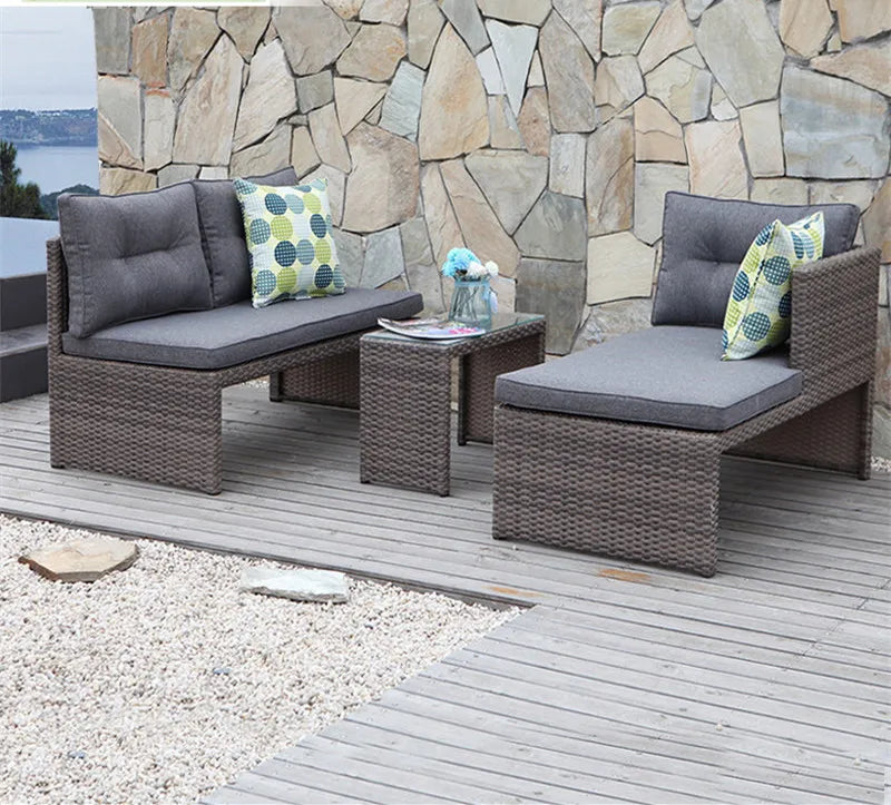 Outdoor sofa combination garden hotel terrace living room courtyard balcony leisure furniture rattan sofa rattan imitation