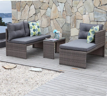 Outdoor sofa combination garden hotel terrace living room courtyard balcony leisure furniture rattan sofa rattan imitation