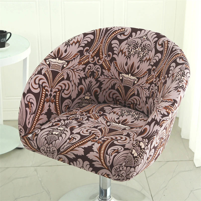 Semi-Circular Chair Cover Elastic Dining Chairs Slipcovers Accent Curved Chairs Dustproof Covers Armchair Seat Case Home Decor