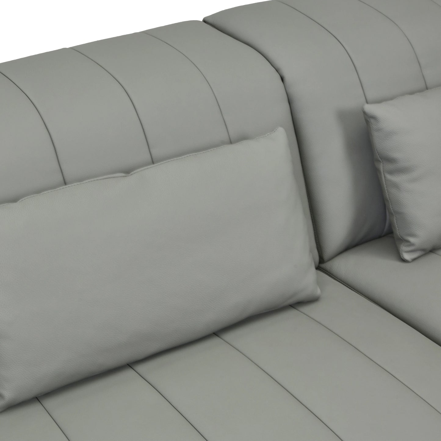 Dark Grey Genuine Leather Sectional Couches Luxury Electric Reclining Living Room Sofa
