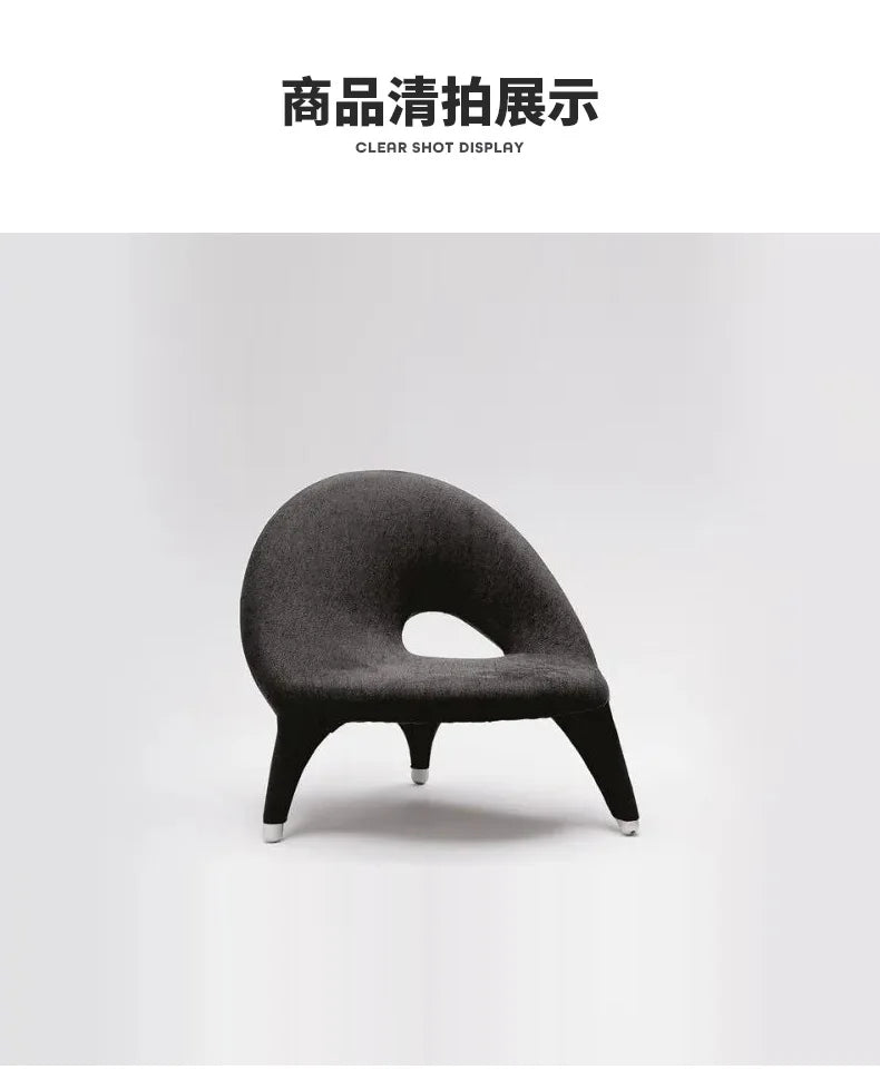 Italian Minimalist Creative Single Fabric Sofa Modern Light Luxury Home Living Room Bedroom Wingback Chair