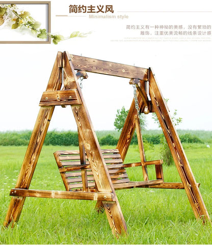 Advanced Wooden Patio Swings Balcony Villa Courtyard Fashion Patio Swings Hotel Simplicity Outdoor Furniture Columpiar Lsqq