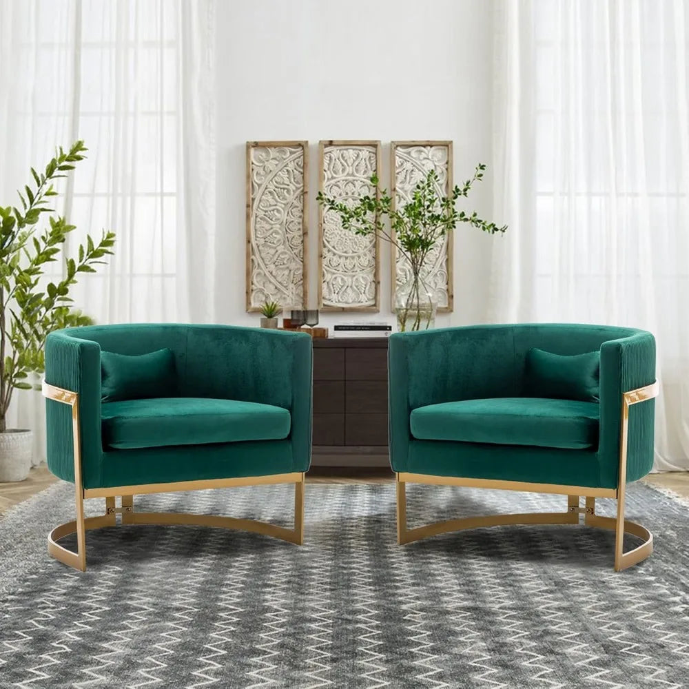 Modern Living Room Chair Velvet Barrel Accent Chairs Armchair, Upholstered Lounge Chair Mid Century Tub Bucket Club Side Chair S