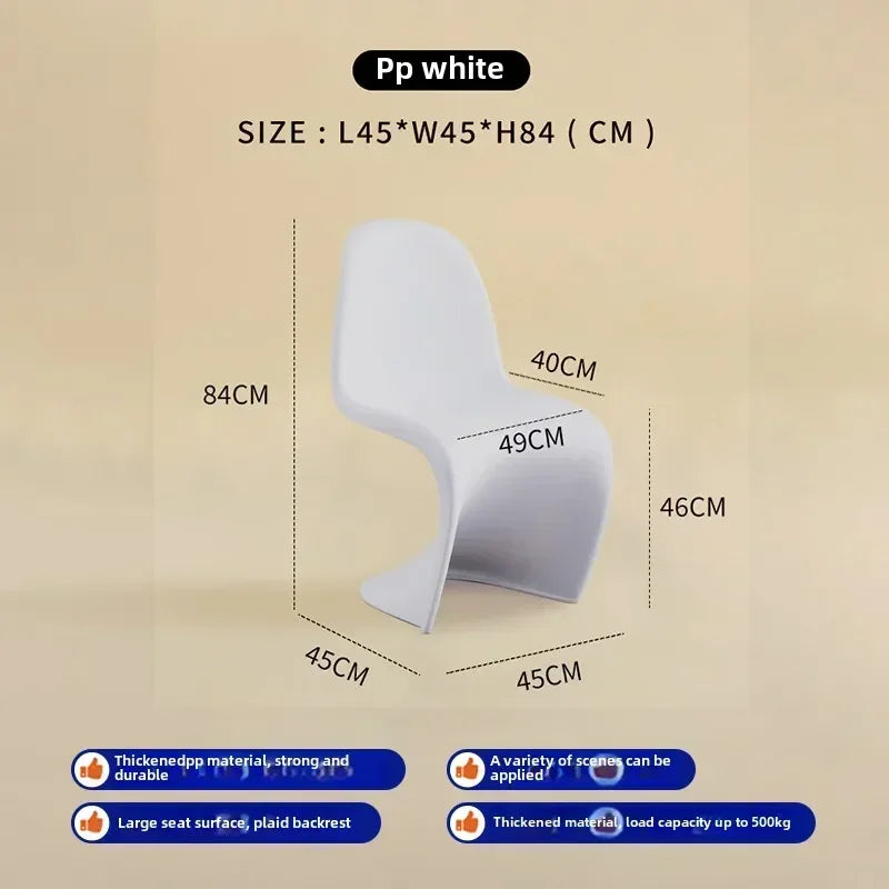 Dining chair transparent plastic chair Nordic home simple modern back chair makeup stool