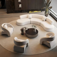 133.9" U-Shaped Sofa Set (Sofa A+Table+3Chairs B) - Cloud Couch, Solid Wood Frame