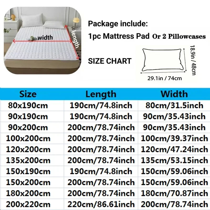1PC Soft Fibre Waterproof Mattress Cover Thickened Breathable Diaper Proof Foldable Household