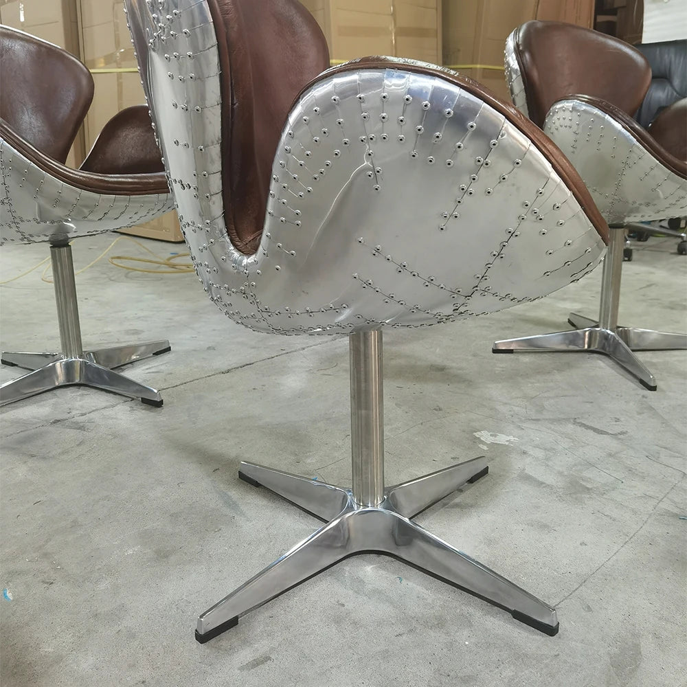 Home Furniture Aviation Vintage Leather Chair Swivel Aviator Bar Chair