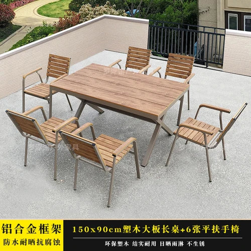 Courtyard table and chair outdoor balcony waterproof and sunscreen garden outdoor leisure table and chair combination