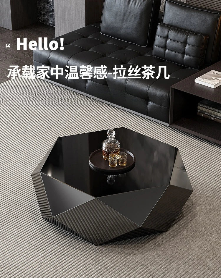 Italian minimalist gold diamond coffee table designer high-end small apartment modern simple special-shaped light luxury living