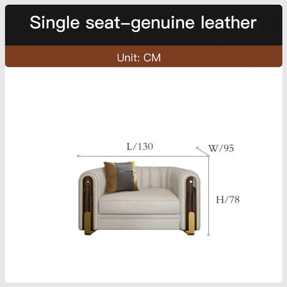 Luxury classic leather sofa set for living room and bedroom, perfect for reception and relaxation in Nordic style