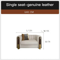 Luxury classic leather sofa set for living room and bedroom, perfect for reception and relaxation in Nordic style