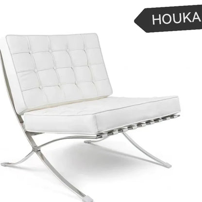 Comfortable Ergonomic Living Room Chair with Genuine Leather Backrest for Study, Cafe, and Gaming Use