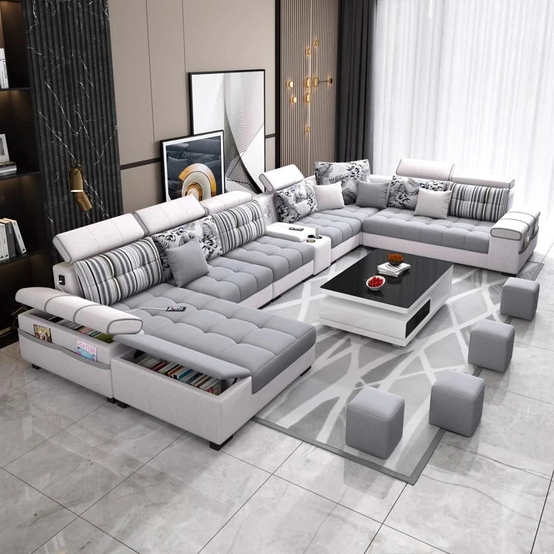 Sectional Living Room Sofas Lazy Lounge Designer Relax Sofa Multifunction Reclining Canape Salon De Luxe House Accessories
