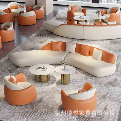 Business office meeting guests negotiation sofa sales office combination VIP