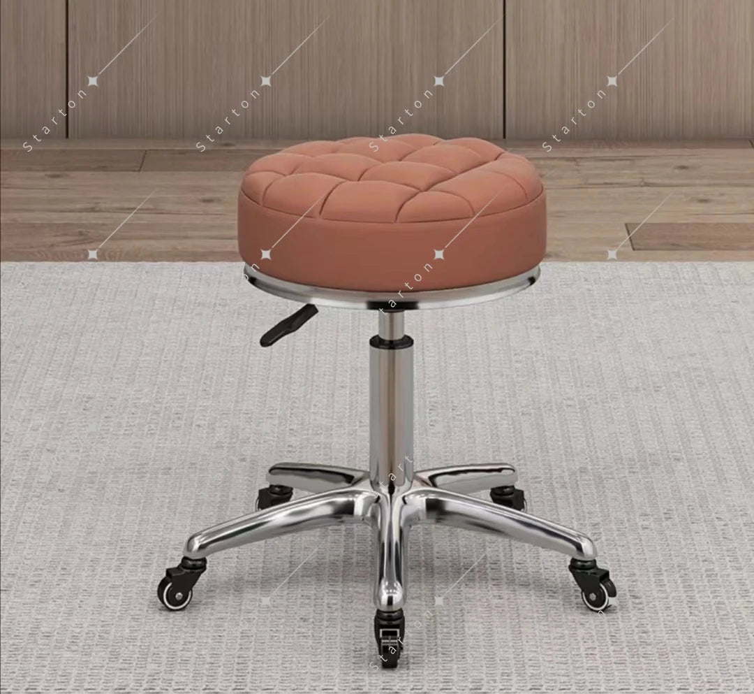 Leather Swivel Bar Stool With Back for Home Bar School Mall Gym Workshop Restaurant Outdoor Staircase