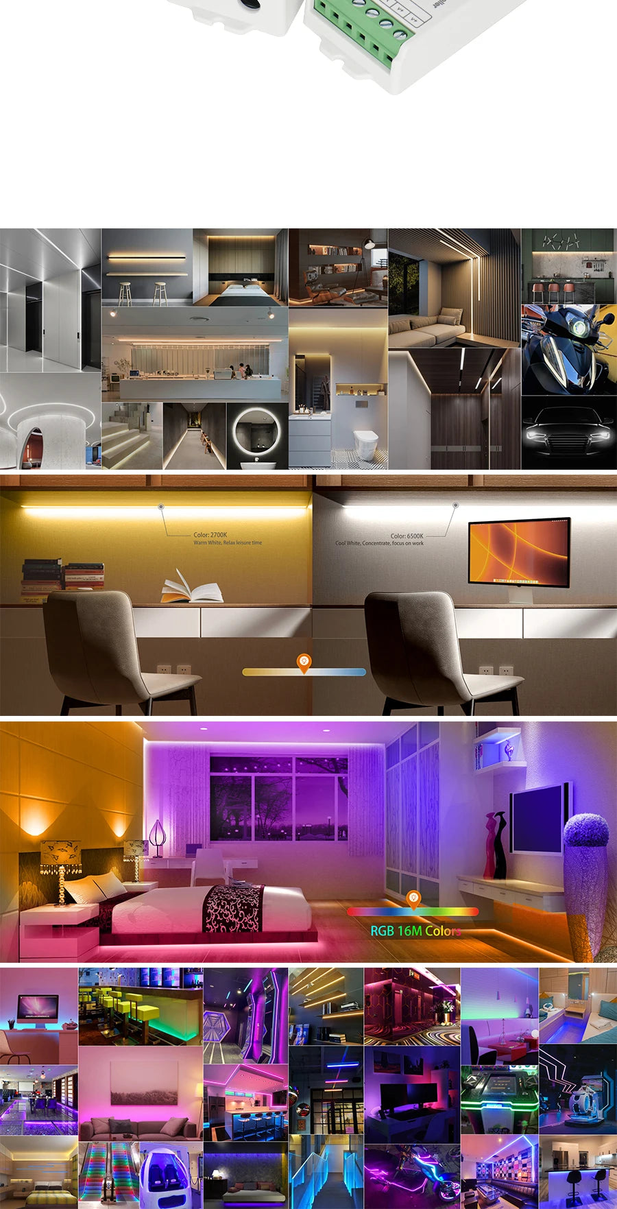 Smart LED Dimmer Tuya Wifi Zigbee DIM CCT RGB RGBW RGBCCT PWM LED Controller Support Alexa Google Home Voice Control