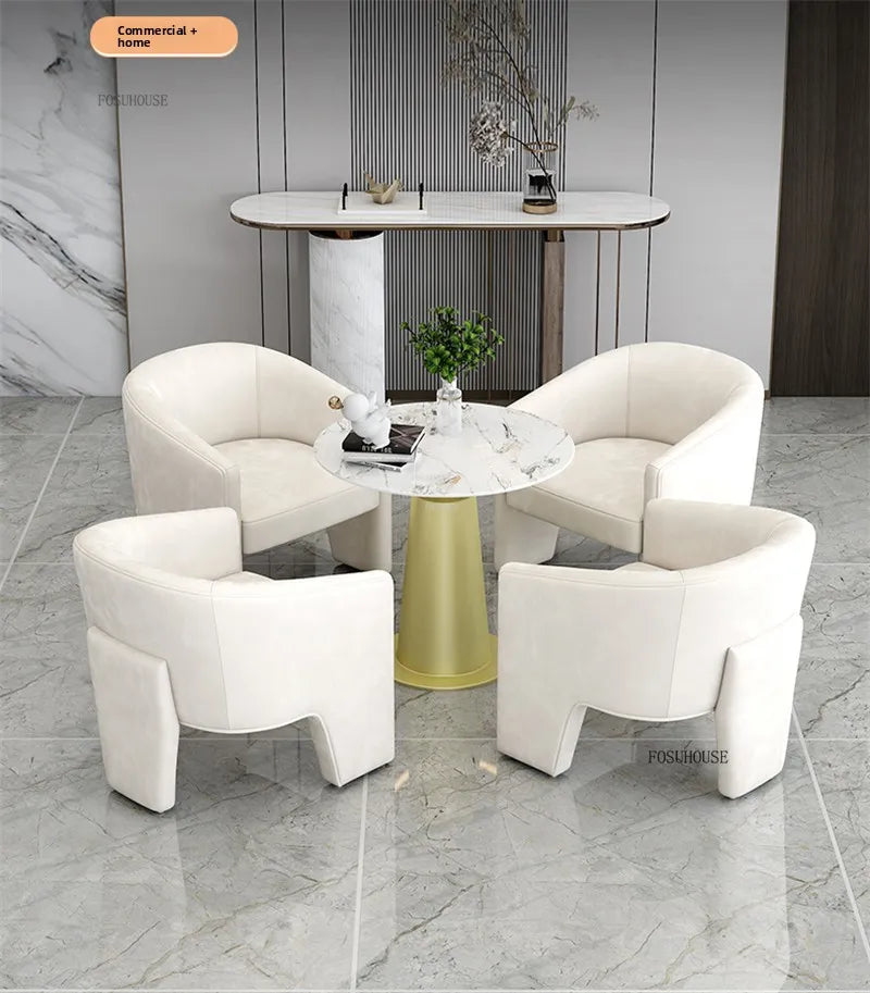 Simple Designer Flannel Backrest Living Room Chairs Light Luxury Leisure Armchair Living Room Furniture Balcony Lazy Single Sofa