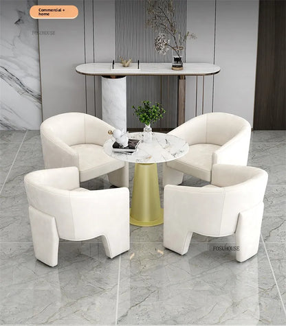 Simple Designer Flannel Backrest Living Room Chairs Light Luxury Leisure Armchair Living Room Furniture Balcony Lazy Single Sofa