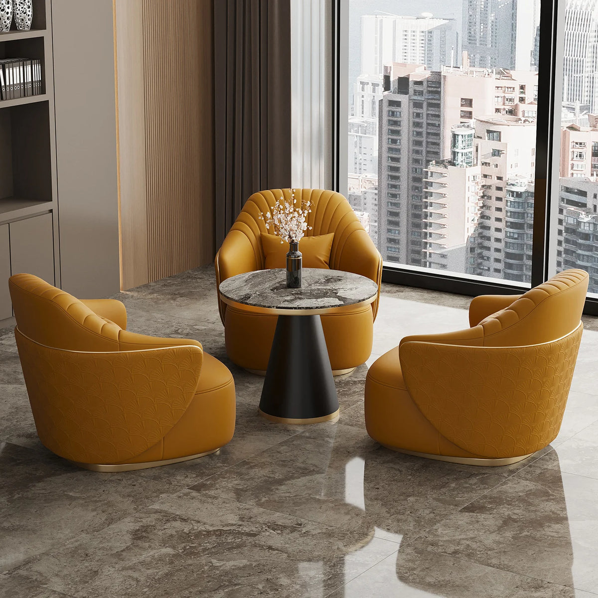 Modern light luxury single sofa chair home balcony negotiation reception table and chair combination designer office area leisur