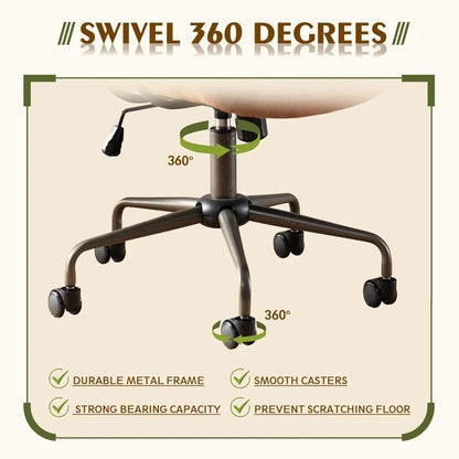 ergonomic high-back swivel chair in modern style with brown suede fabric for comfortable home office use