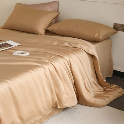 Mulberry Silk Bedding Set Luxury Natural 100% Silk Duvet Cover Set Bed Sheet Pillowcase Single Double Bedsheet King Queen Size