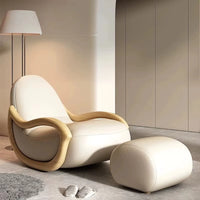 Italian Living Room Chair, Simple White Design, Lazy Designer Recliner, Comfy Armchair Sofa, Fauteuil Salon Home Furniture