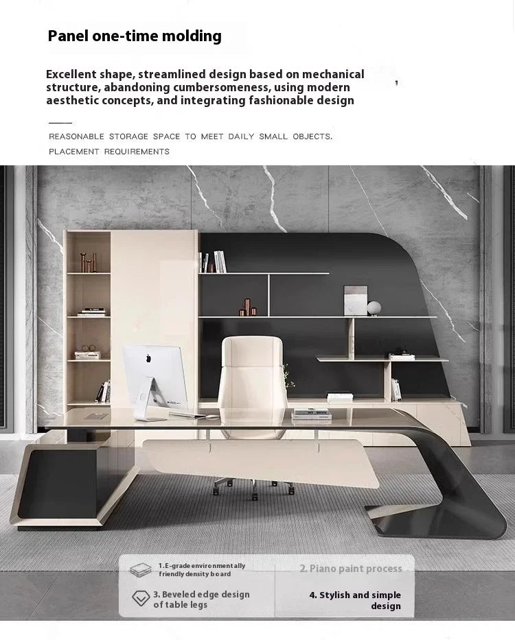 Designer Modern Office Desks Asthetic Luxury Storage Drawers Writing Executive Desk L Shaped Study Escritorios Office Furniture