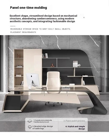 Designer Modern Office Desks Asthetic Luxury Storage Drawers Writing Executive Desk L Shaped Study Escritorios Office Furniture