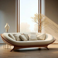 a3813  New Chinese-style solid wood sofa living room modern simple small apartment leather recliner sofa lazy chair