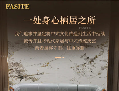 New Chinese black gold wood leather sofa high-end luxury villa living room simple concubine corner household solid wood