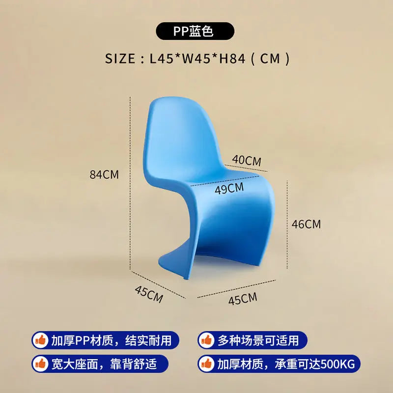 Plastic chair Nordic creative simple transparent plastic back chair chair stool