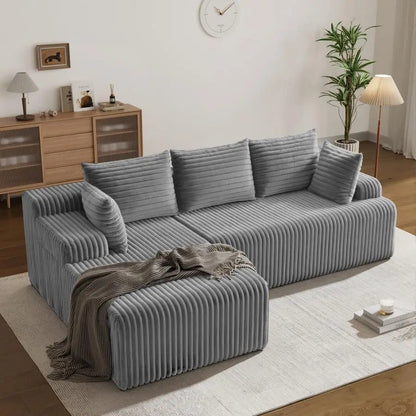 Couch, Upholstered Cloud Couch Sectional with L Shape Chaise, Fluffy Comfy Cloud Sofa with Deep Seat amp Throw Pillows, Boneless