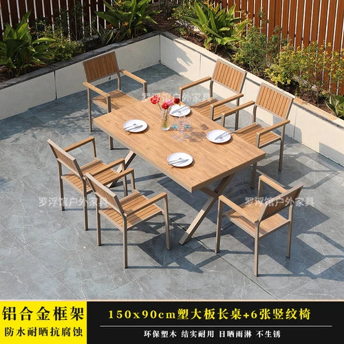 Courtyard table and chair outdoor balcony waterproof and sunscreen garden outdoor leisure table and chair combination