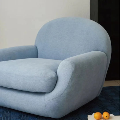 Cream Fabric Lazy Sofa Single Seater Armchair Comfort Accent Furniture for Living Room Bedroom