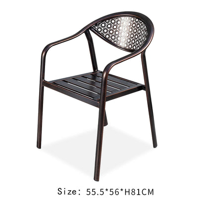 All Aluminum Bistro Chairs Set of 2 Metal Outdoor Chair with Armrests Weatherproof Patio Chair for Garden Backyard Balcony
