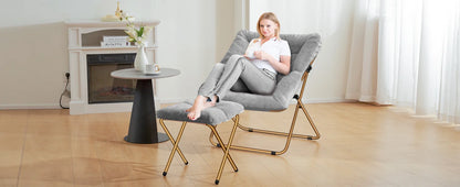 Comfy Saucer Chair, Foldable Living Room Chairs, Soft Faux Fur Lounge Chair For Bedroom, Reading Chairs For Adults