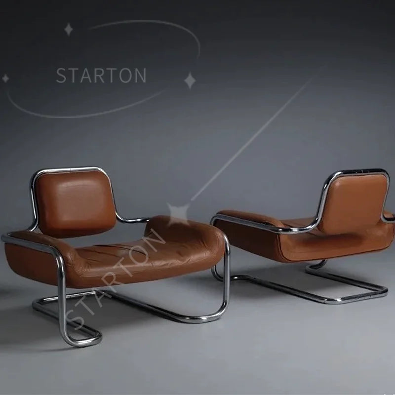 New Modern Personality Design Simple Family Chair Coffee Shop Leisure Single Stainless Steel Frame Sofa Chair