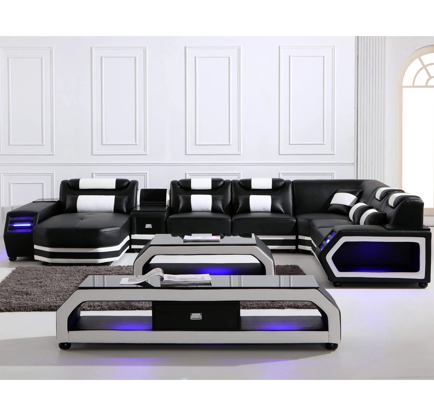 Functional  Sofa Set for Home Sala Set Leather Couch Sectional Sofa Modern Gray Fabric Sectional Couch 1 Set 3 Years